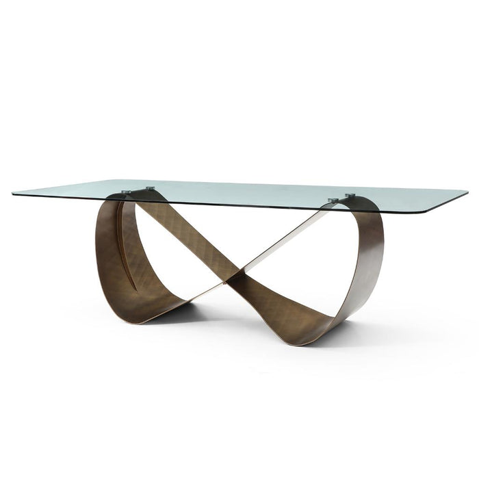 Tiffany Glass Dining Table by Whiteline Modern