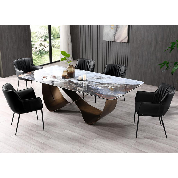 Whiteline Modern Tiffany Multi-Color Glass Dining Table