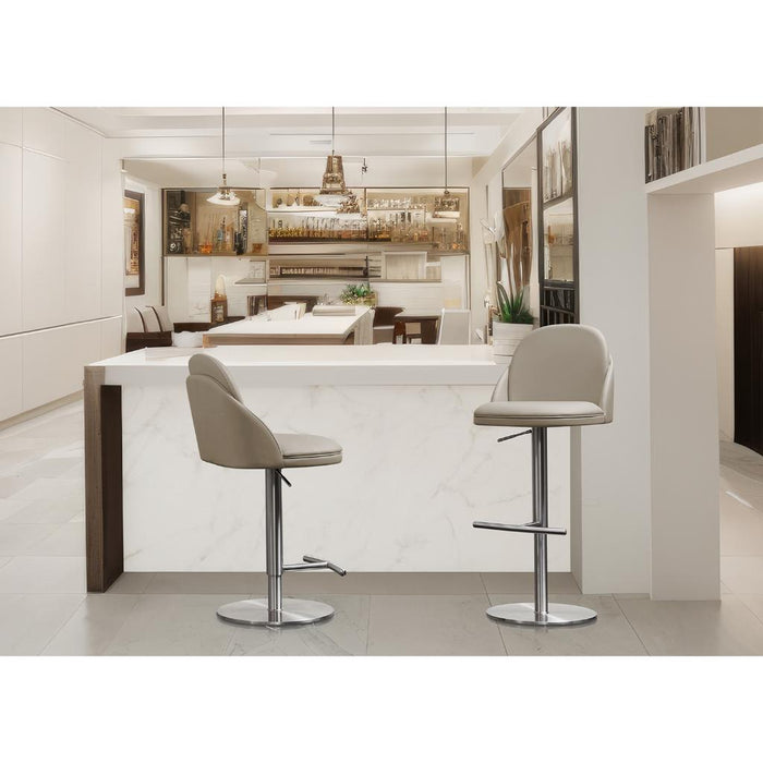 Whiteline Modern Tommy Grey Adjustable Barstool/Counter Stool