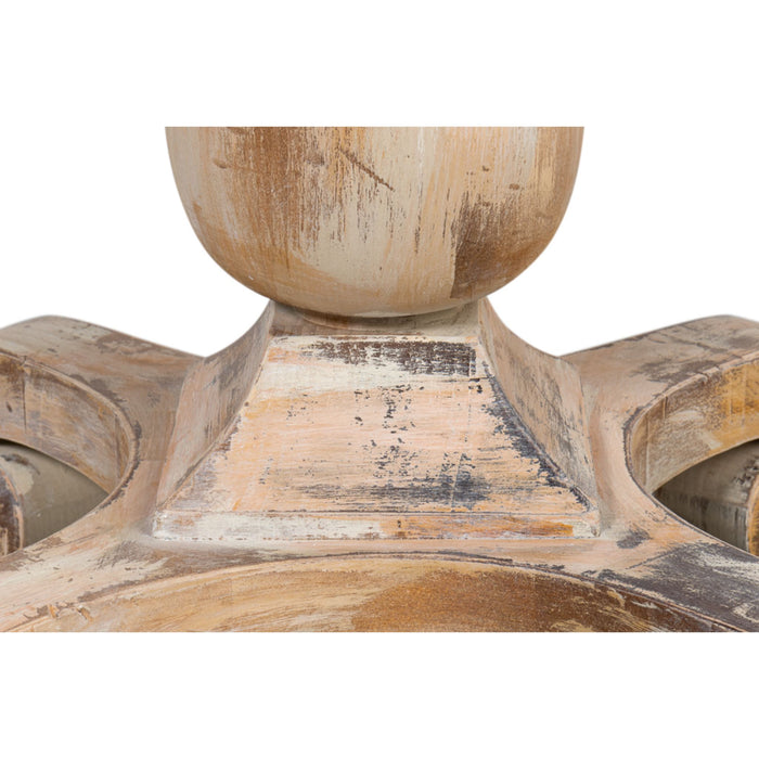 Sarreid LTD. Antique Oak, Stone Top Bistro Table