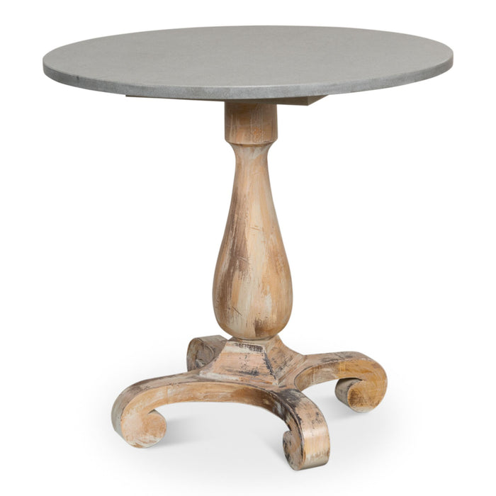 Sarreid LTD. Antique Oak, Stone Top Bistro Table