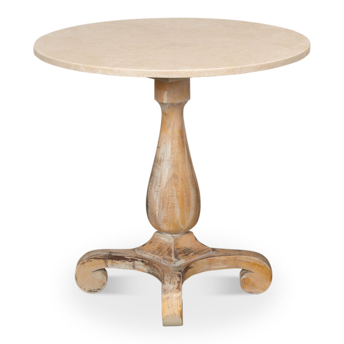 Sarreid LTD. Antique Oak Travertine Bistro Table