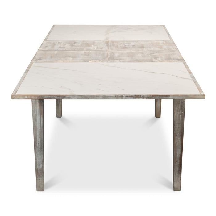 Sarreid Vince Dining Table, Grey Oak Extendable Leaf Dining Table