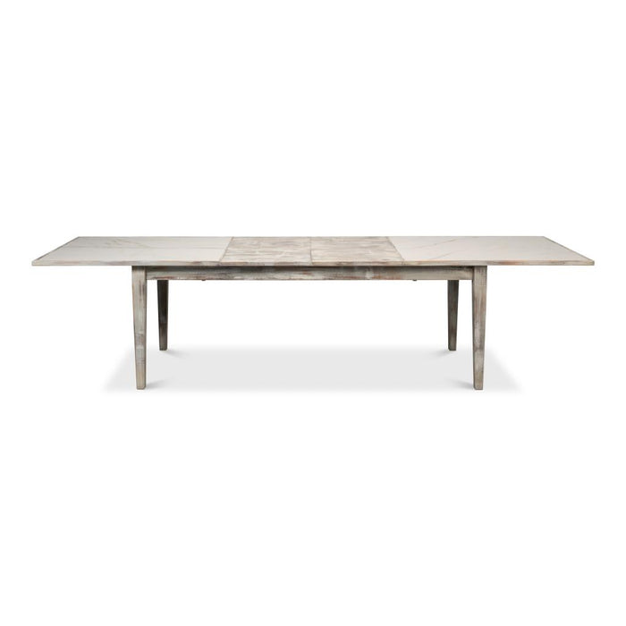 Sarreid Vince Dining Table, Grey Oak Extendable Leaf Dining Table