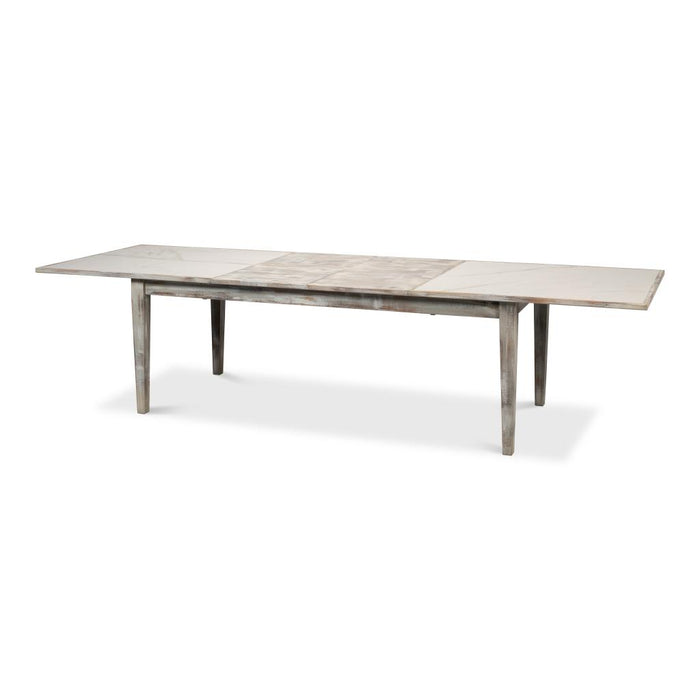 Sarreid Vince Dining Table, Grey Oak Extendable Leaf Dining Table