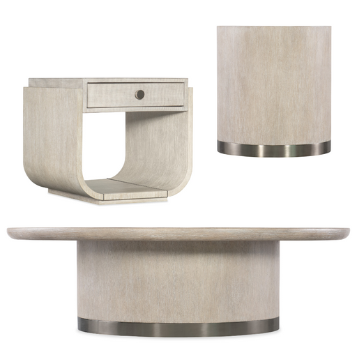 Hooker Furniture Modern Mood Round Coffee Table, Side, and End Table Set
