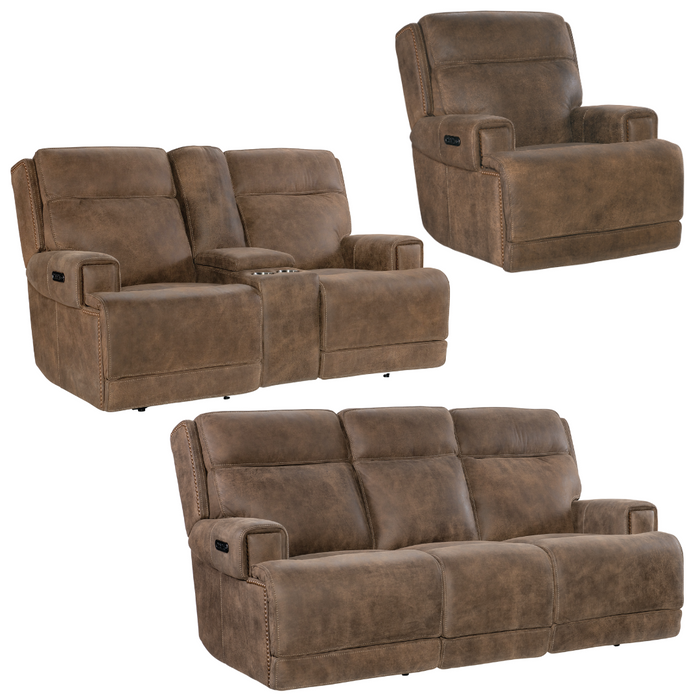 Hooker Furniture Wheeler Power Recliner, Sofa, Console Loveseat Set