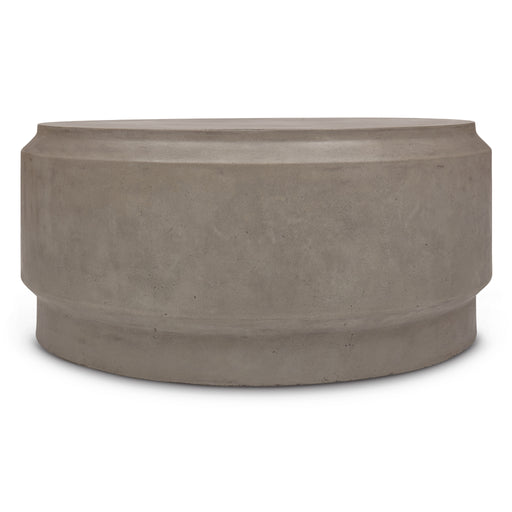 Urbia Modern Barrel Round Concrete Grey Coffee Table