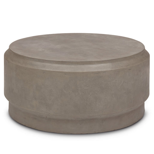 Urbia Modern Barrel Round Concrete Grey Coffee Table