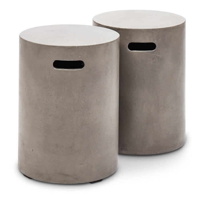 Urbia Modern Concrete Cylinder Accent Stool