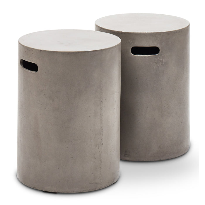 Urbia Modern Concrete Cylinder Accent Stool