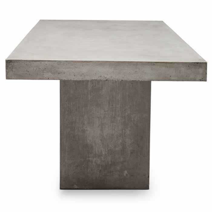 Urbia Modern Rectangle Elcor Height Concrete Dining Table Dark Grey