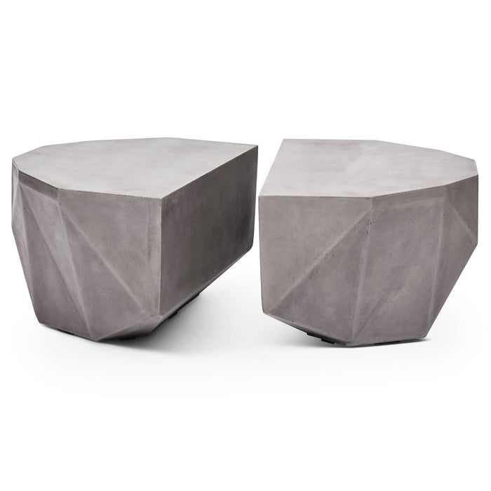 Urbia Mixx Geode Unique Shaped Concrete Coffee Table Dark Grey