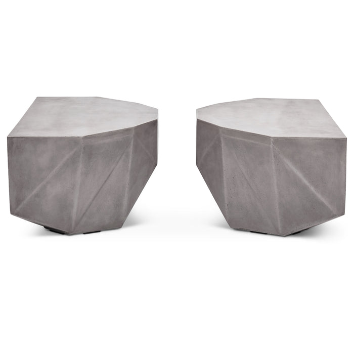 Urbia Mixx Geode Unique Shaped Concrete Coffee Table Dark Grey