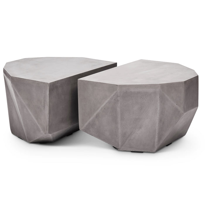 Urbia Mixx Geode Unique Shaped Concrete Coffee Table Dark Grey