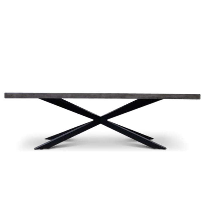 Urbia Mixx Hunter Concrete Dining Table Stainless Steel Frame Dark Grey