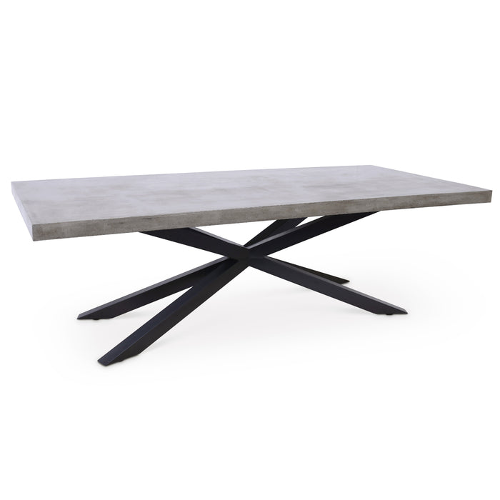 Urbia Mixx Hunter Concrete Dining Table Stainless Steel Frame Dark Grey