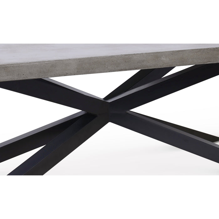 Urbia Mixx Hunter Concrete Dining Table Stainless Steel Frame Dark Grey