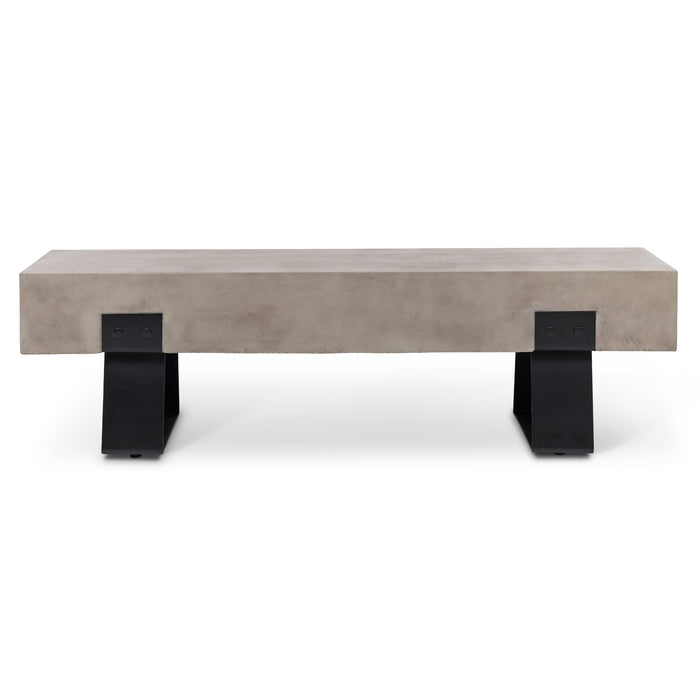 Urbia Modern Black Industrial Concrete Bench