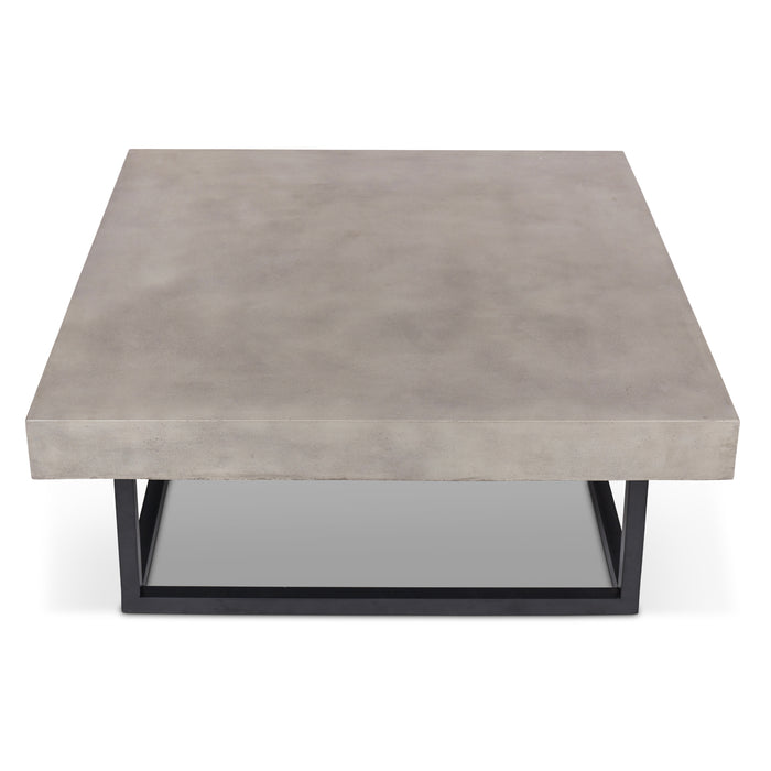 Urbia Mixx Miami Concrete Coffee Table Dark Grey, Stainless Steel Base