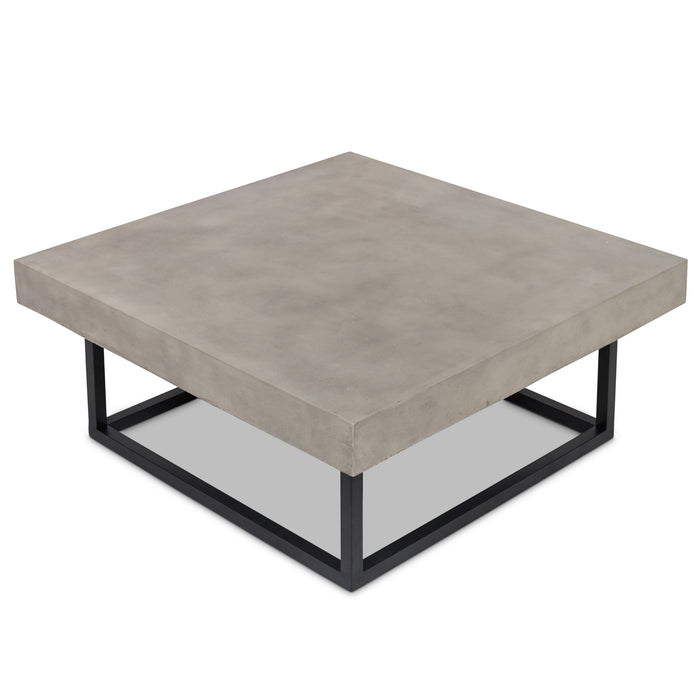 Urbia Mixx Miami Concrete Coffee Table Dark Grey, Stainless Steel Base