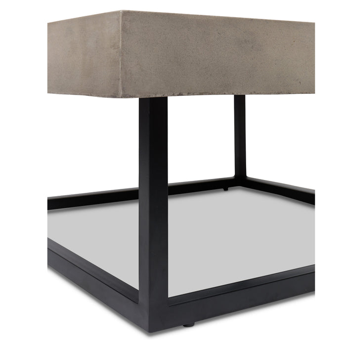 Urbia Mixx Miami Concrete Coffee Table Dark Grey, Stainless Steel Base