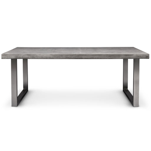 Urbia Mixx Miller Concrete Dining Table Brushed Stainless Steel Frame Dark Grey