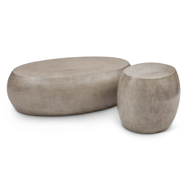 Urbia Unique Concrete Pebble Coffee Table Dark Grey