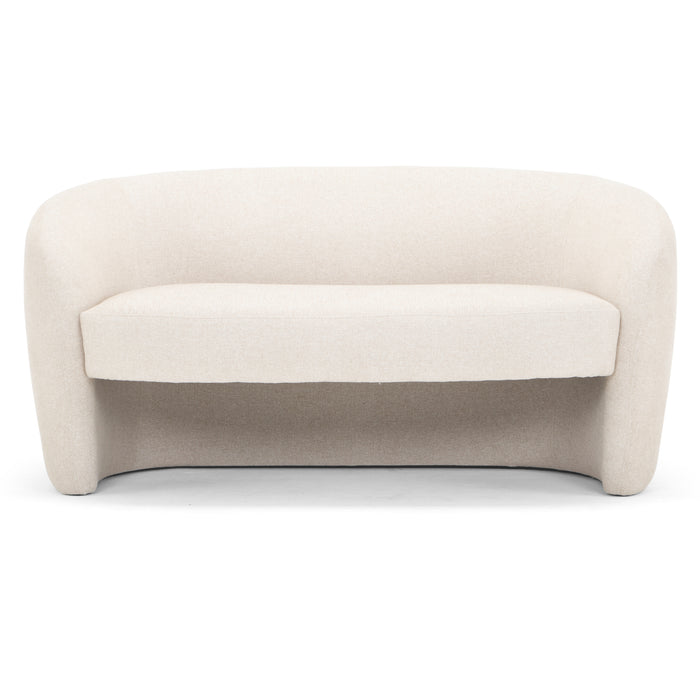 Urbia Modern White Bouclé Blythe Settee Sofa