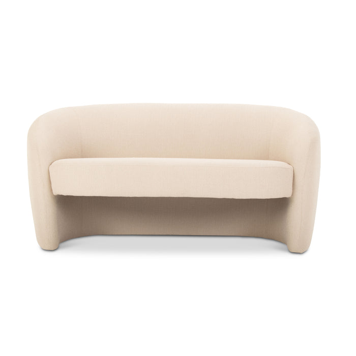 Urbia Modern White Bouclé Blythe Settee Sofa