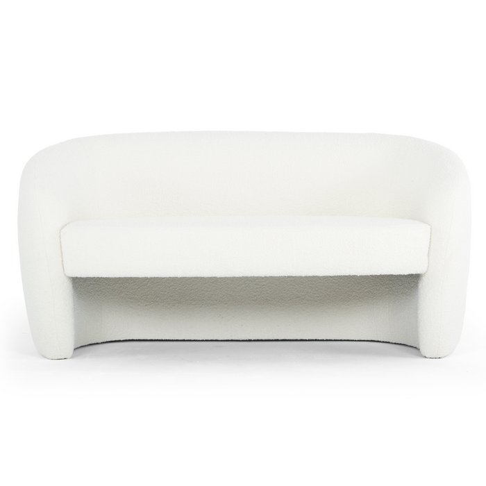 Urbia Modern White Bouclé Blythe Settee Sofa