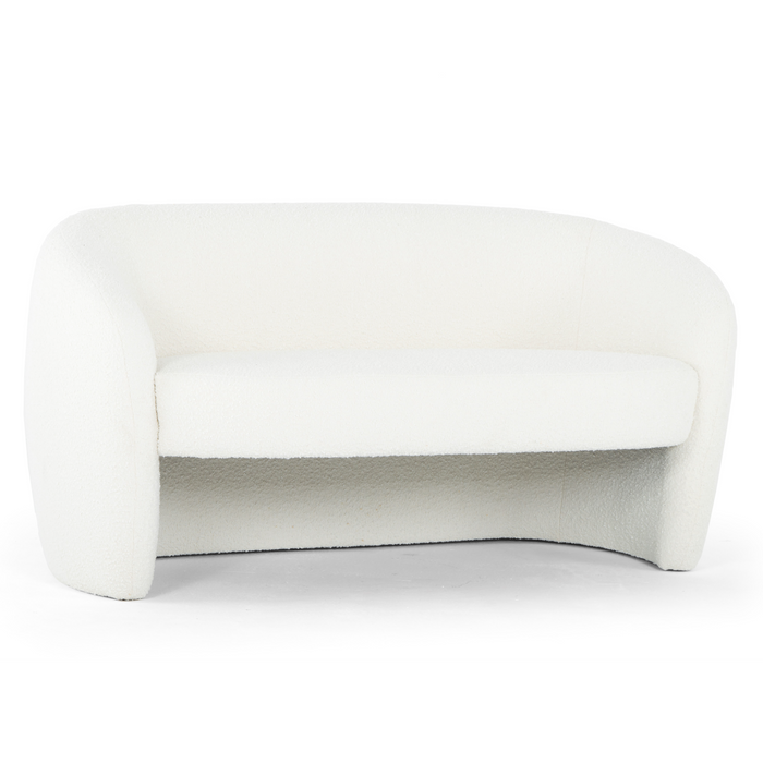 Urbia Modern White Bouclé Blythe Settee Sofa