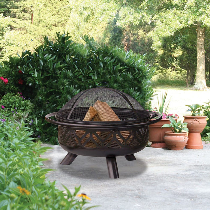 Oil Rubbed Bronze Wood Burning Outdoor Fire Pit Mr. Bar-B-Q