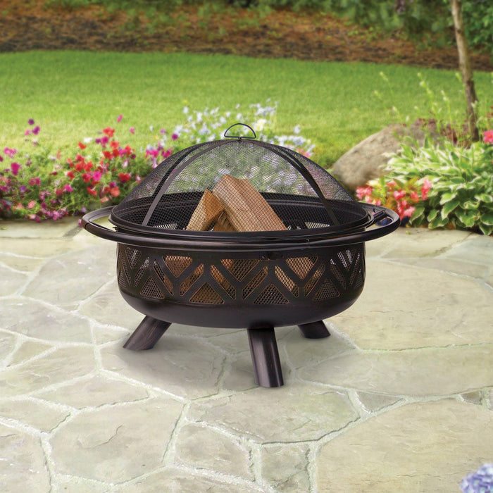 Oil Rubbed Bronze Wood Burning Outdoor Fire Pit Mr. Bar-B-Q