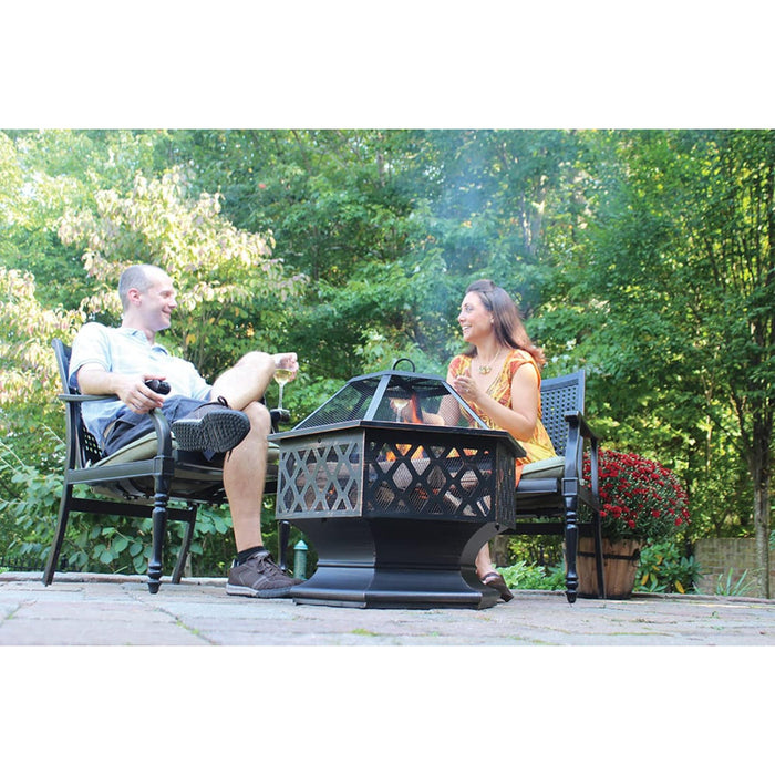 Oil Rubbed Bronze Wood Burning Outdoor Fire Pit Mr. Bar-B-Q