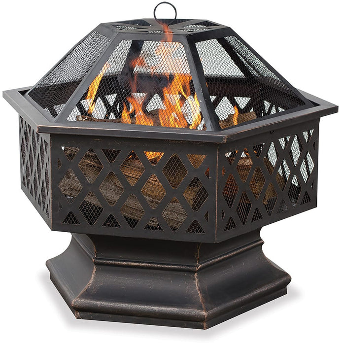 Oil Rubbed Bronze Wood Burning Outdoor Fire Pit Mr. Bar-B-Q