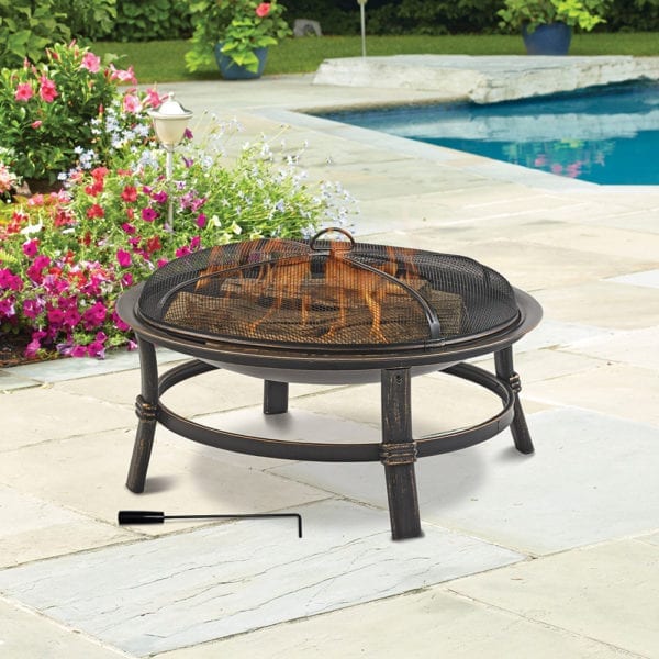 Brushed Copper Wood Burning Outdoor Fire Pit