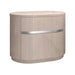 Whiteline Modern Waves High Gloss Beige Wood Nightstand 