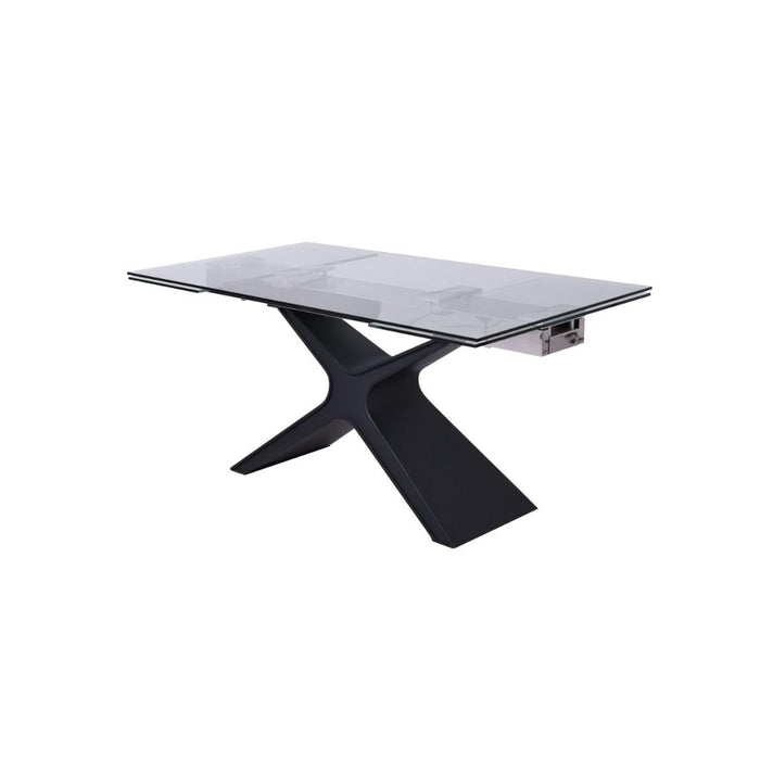 Whiteline Modern West Extendable Glass Dining Table