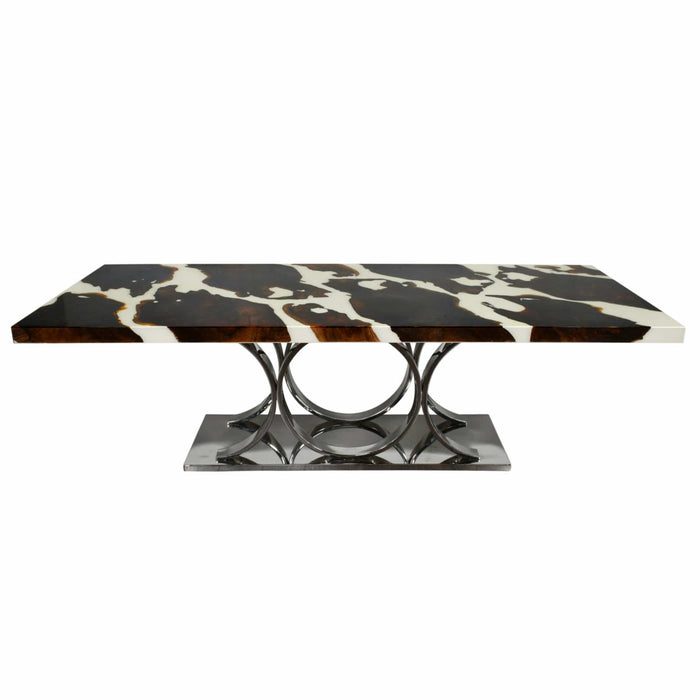 AFD Dining Table Floating Teak Table with Stainless Base