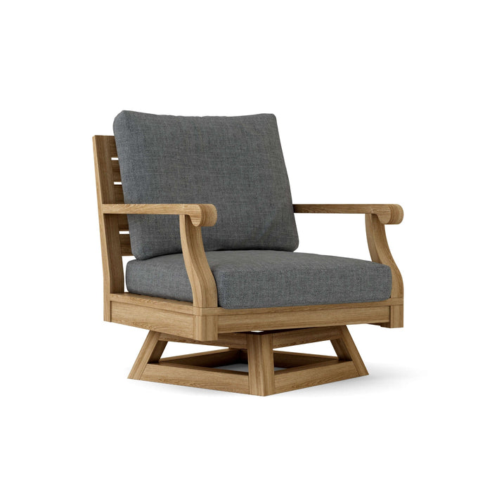 Anderson Teak Accent Chair Charcoal Anderson Teak Riviera Outdoor Wood Swivel Armchair