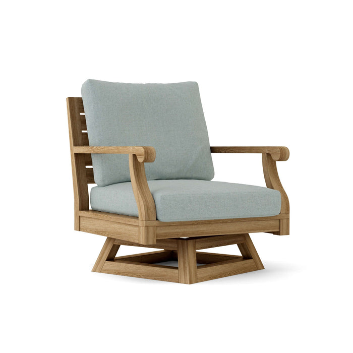 Anderson Teak Accent Chair Mist Anderson Teak Riviera Outdoor Wood Swivel Armchair