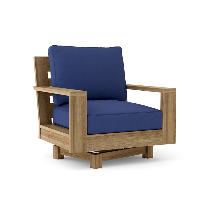 Anderson Teak Accent Chair Navy Anderson Teak Madera Outdoor Wood Swivel Armchair