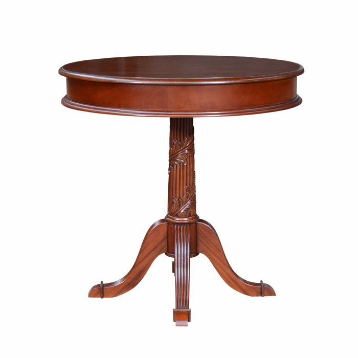 Anderson Teak Accent Table Anderson Teak Victorian Pedestal Round Wood Side Table