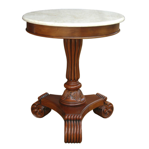 Anderson Teak Accent Table Anderson Teak Wood Bella Marble Round Top Side Table