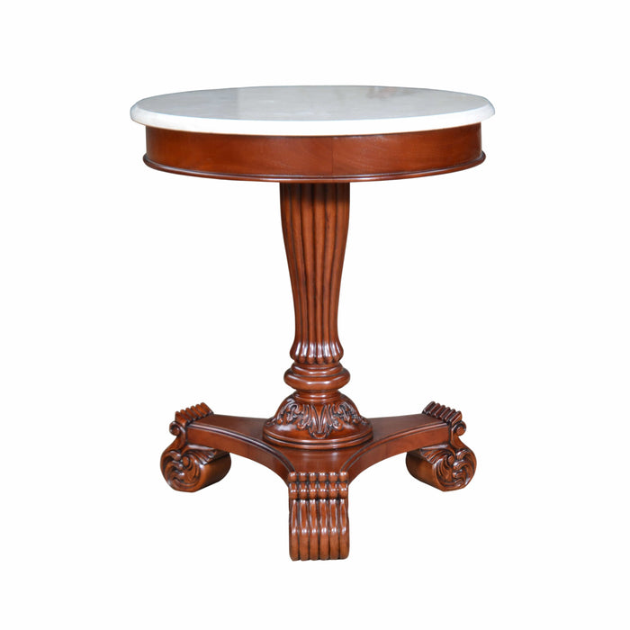 Anderson Teak Accent Table Anderson Teak Wood Bella Marble Round Top Side Table