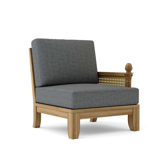 Anderson Teak Arm Chair Charcoal Anderson Teak Luxe Outdoor Wood Deep Seating Left Modular