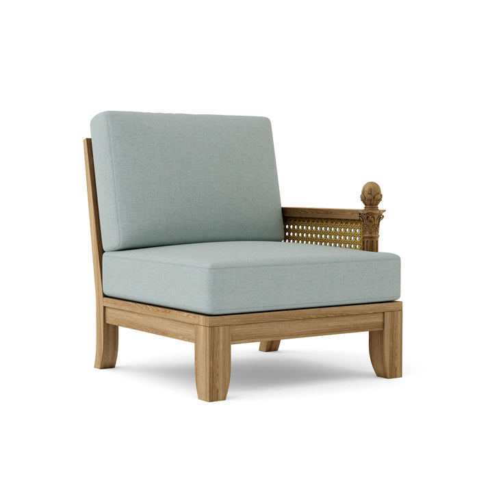 Anderson Teak Arm Chair Mist Anderson Teak Luxe Outdoor Wood Deep Seating Left Modular