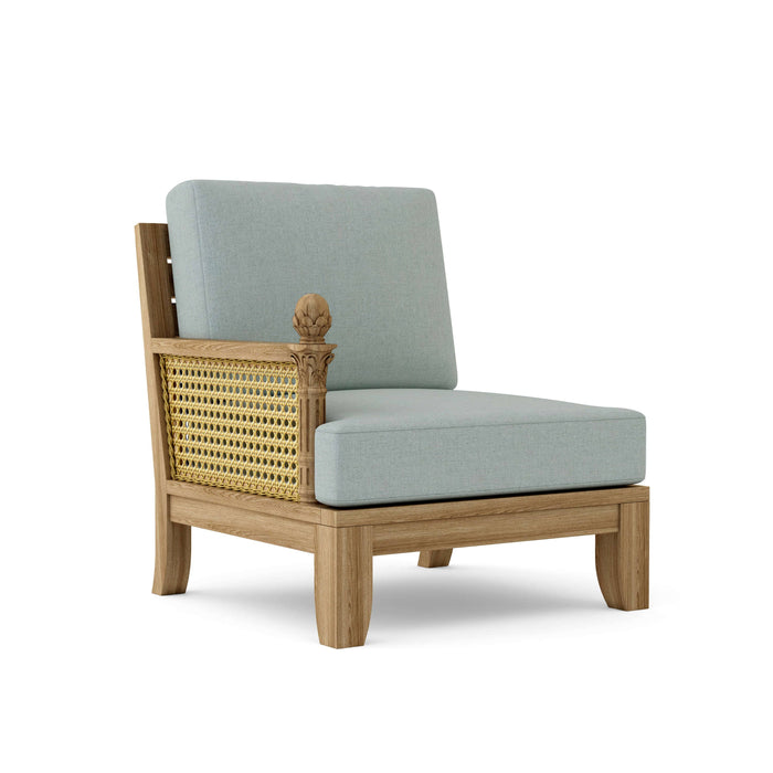 Anderson Teak Arm Chair Mist Anderson Teak Luxe Outdoor Wood Deep Seating Right Modular