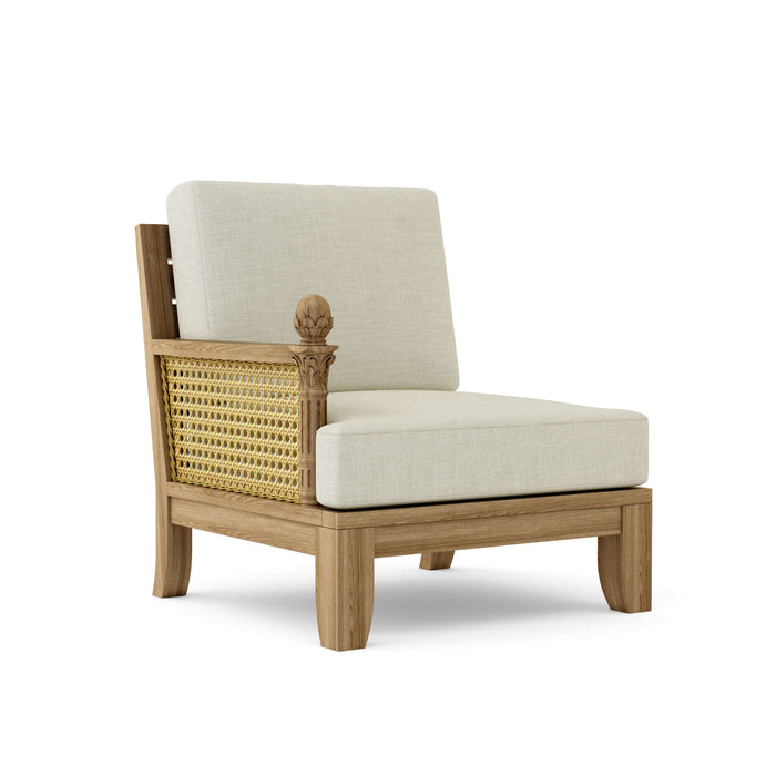 Anderson Teak Arm Chair Natural Anderson Teak Luxe Outdoor Wood Deep Seating Right Modular